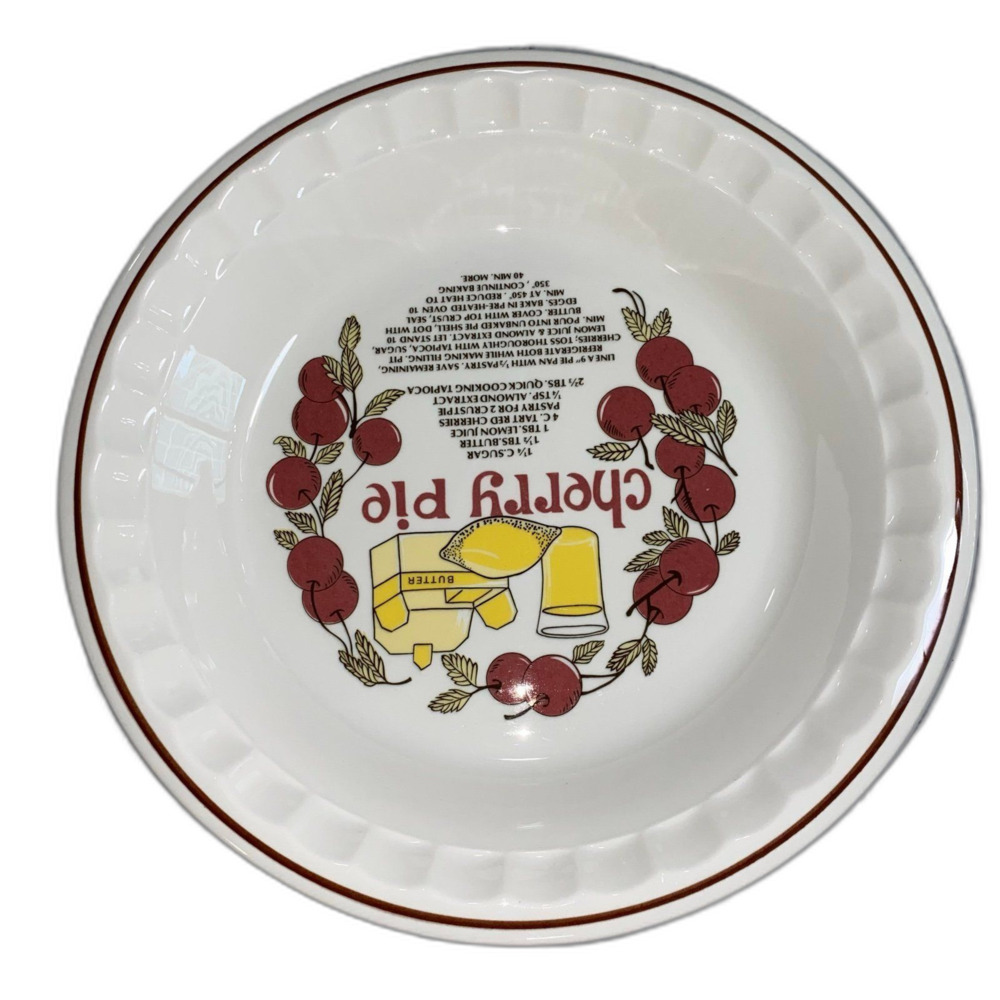 Vintage Hankook Cherry Pie Dish with full Recipe. - Picture 4 of 8